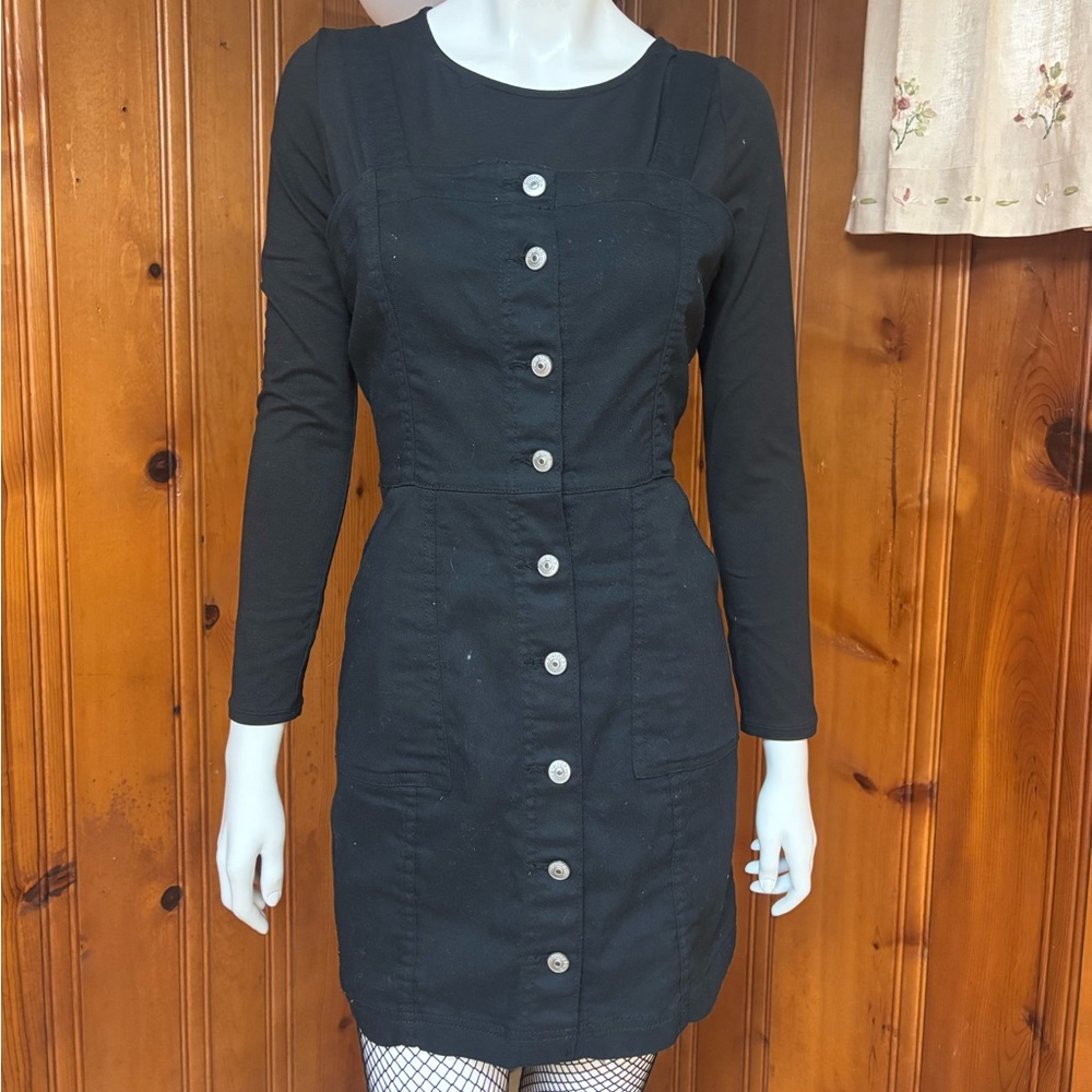 Black Button-Up Dress - Picture 2 of 2